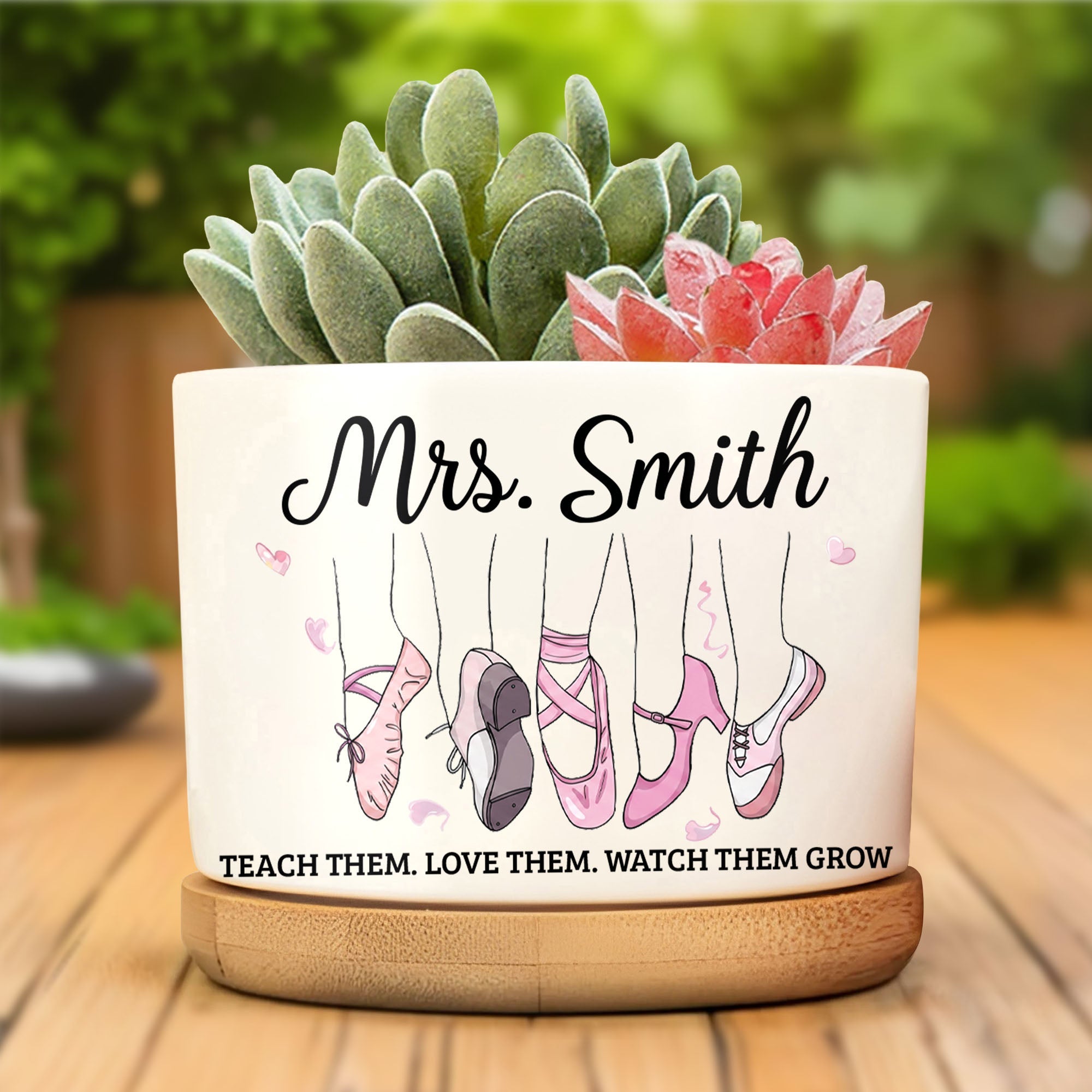 Personalized Ceramic Plant Pot Custom Name Gift for Teachers