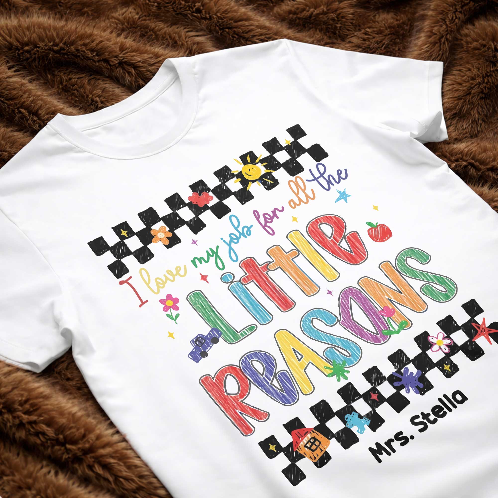 Personalized Teacher Gift Custom T-shirt Hoodie Crayon Design Shirt GradoCreations