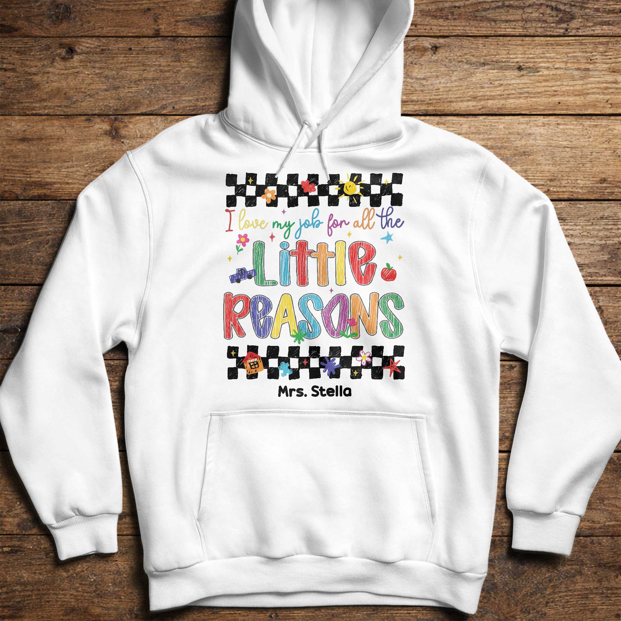 Personalized Teacher Gift Custom T-shirt Hoodie Crayon Design Shirt GradoCreations