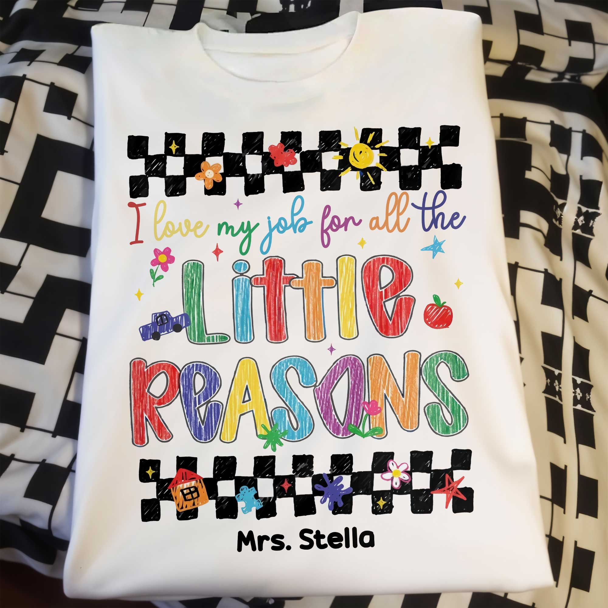 Personalized Teacher Gift Custom T-shirt Hoodie Crayon Design Shirt GradoCreations