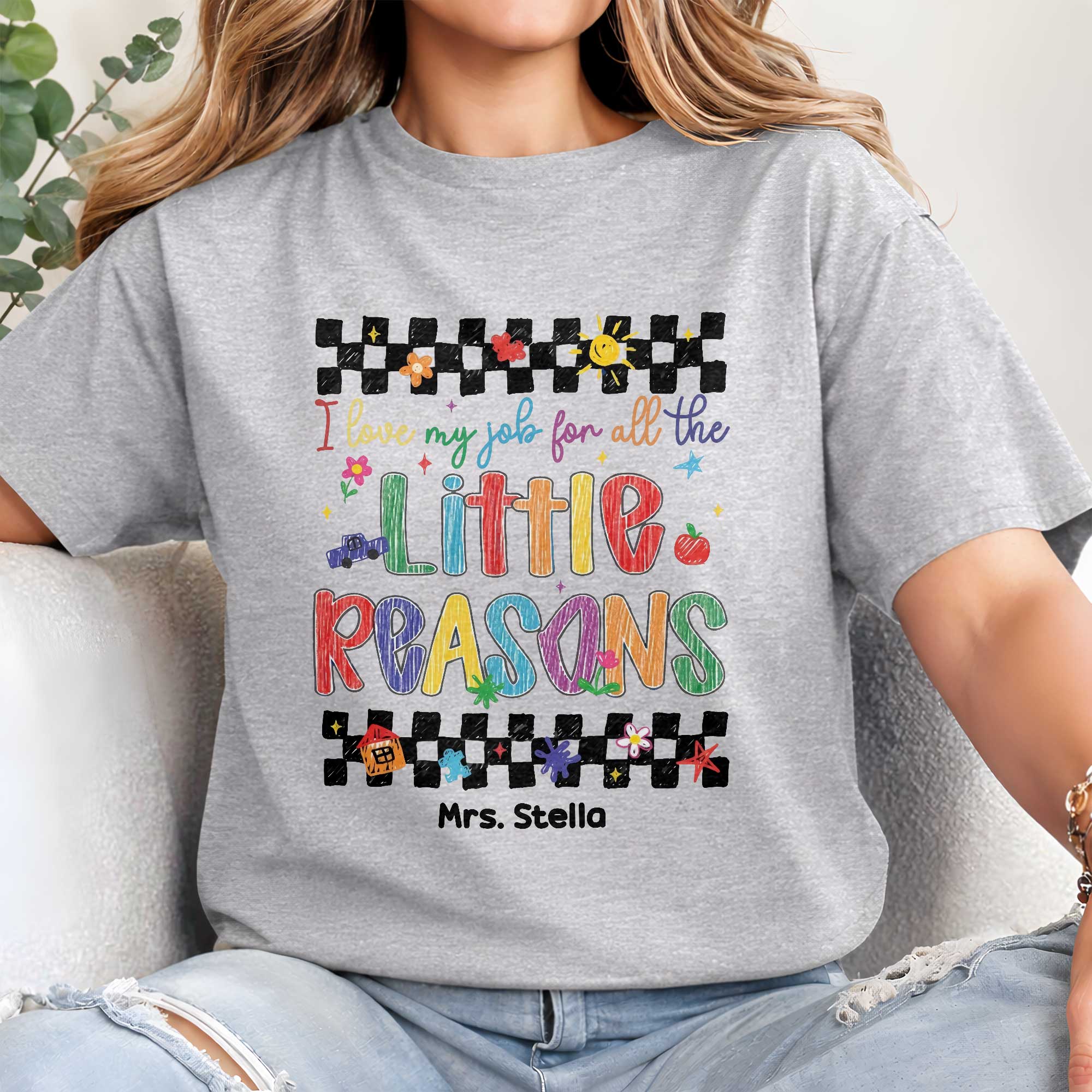 Personalized Teacher Gift Custom T-shirt Hoodie Crayon Design Shirt GradoCreations