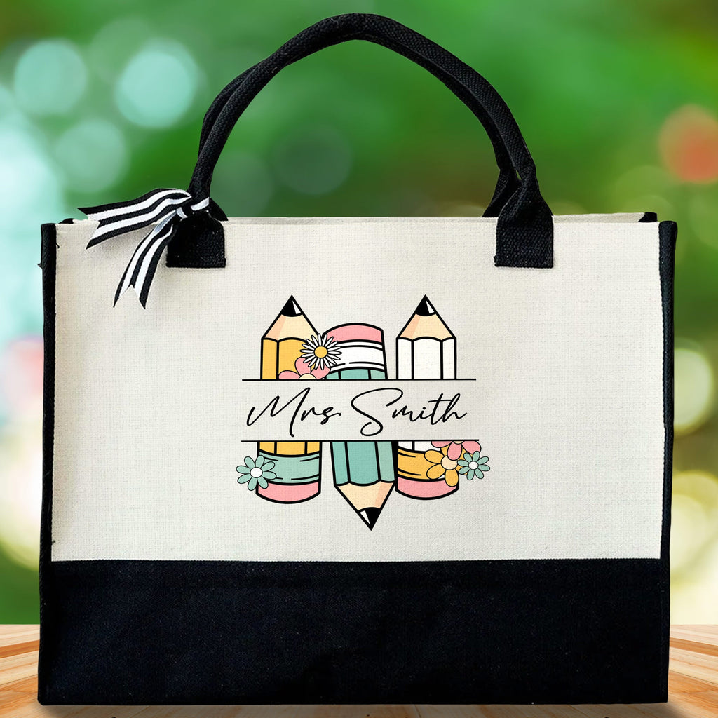 Personalized Canvas Tote Bag Custom Gift for Teachers Canvas Tote Bag GradoCreations
