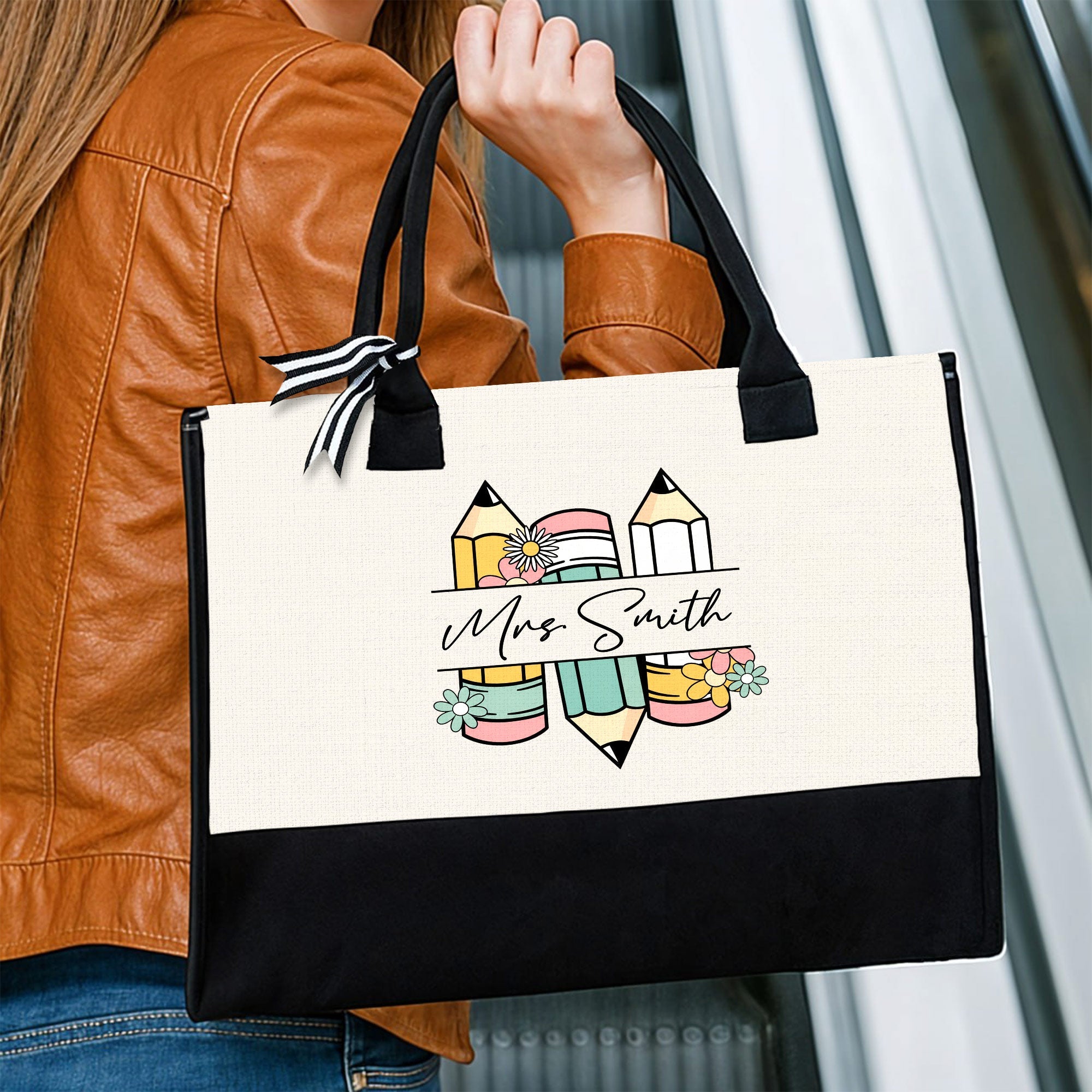 Personalized Canvas Tote Bag Custom Gift for Teachers Canvas Tote Bag GradoCreations