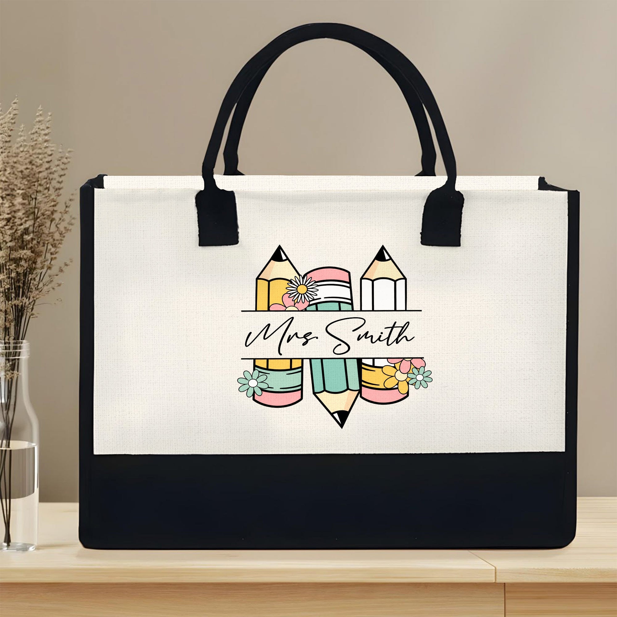 Personalized Canvas Tote Bag Custom Gift for Teachers Canvas Tote Bag GradoCreations