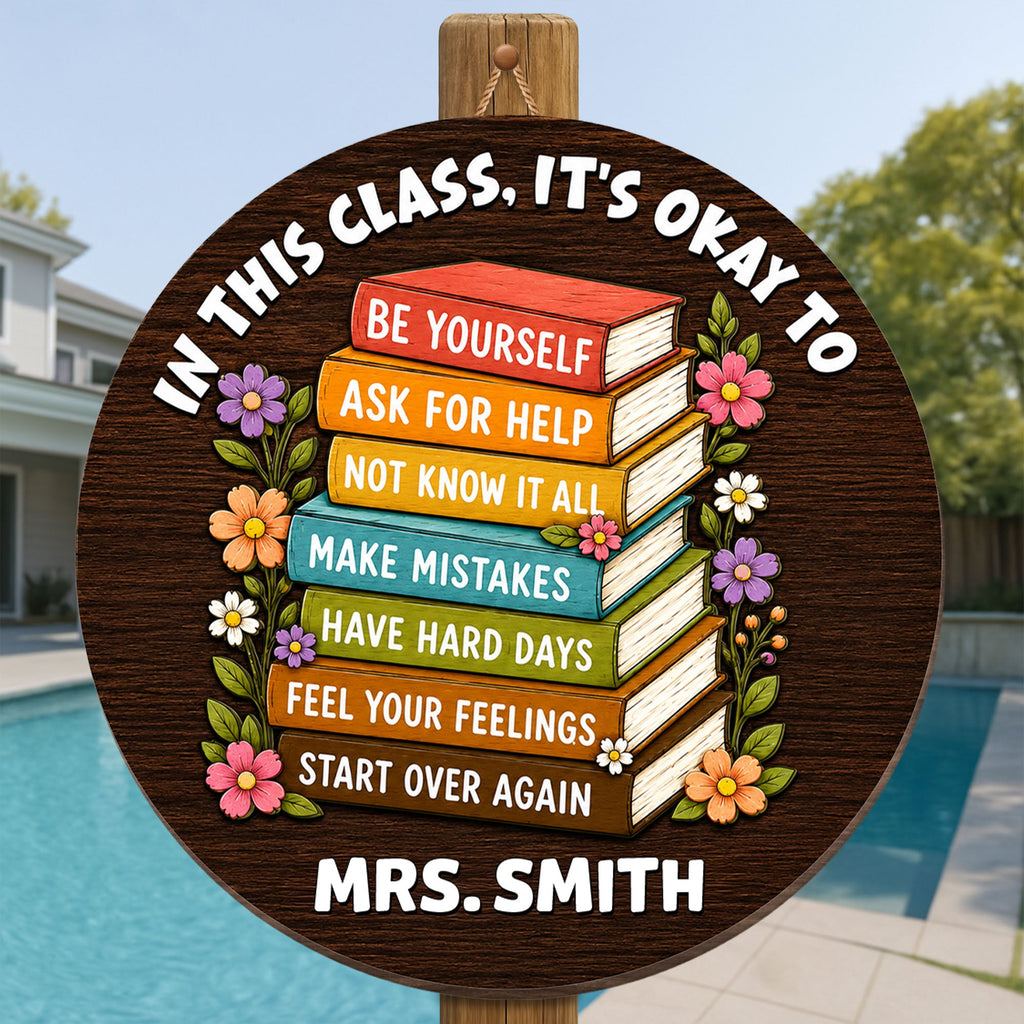 Personalized Wood Sign for Teachers Custom Shaped Gift Decor