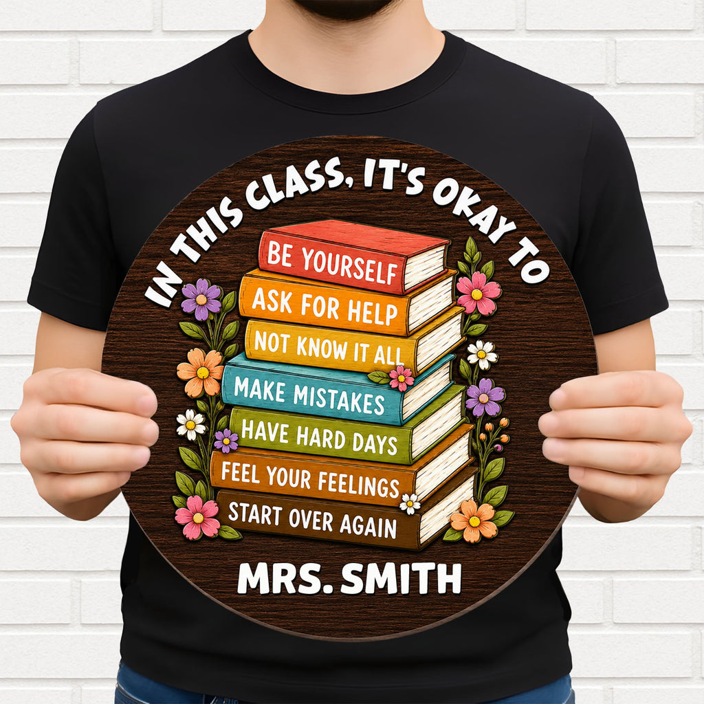 Personalized Wood Sign for Teachers Custom Shaped Gift Decor