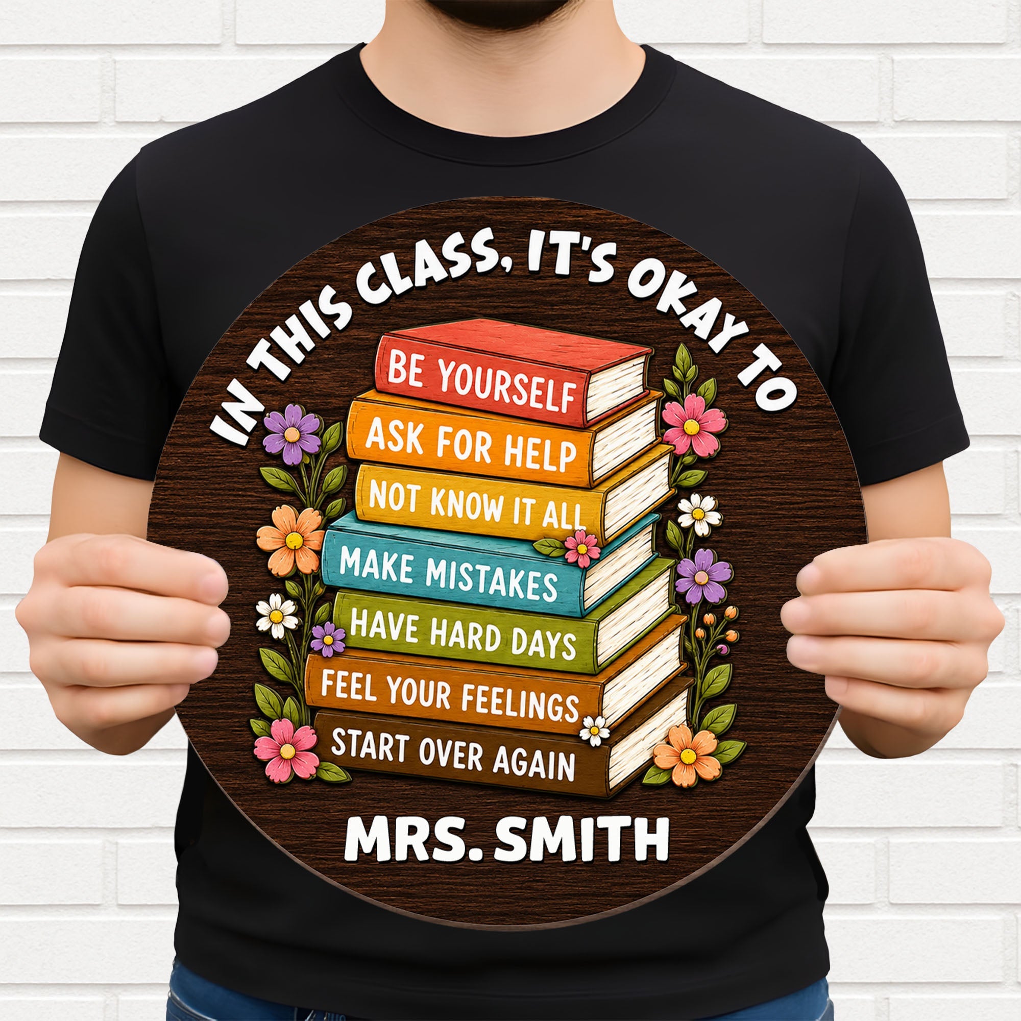 Personalized Wood Sign for Teachers Custom Shaped Gift Decor