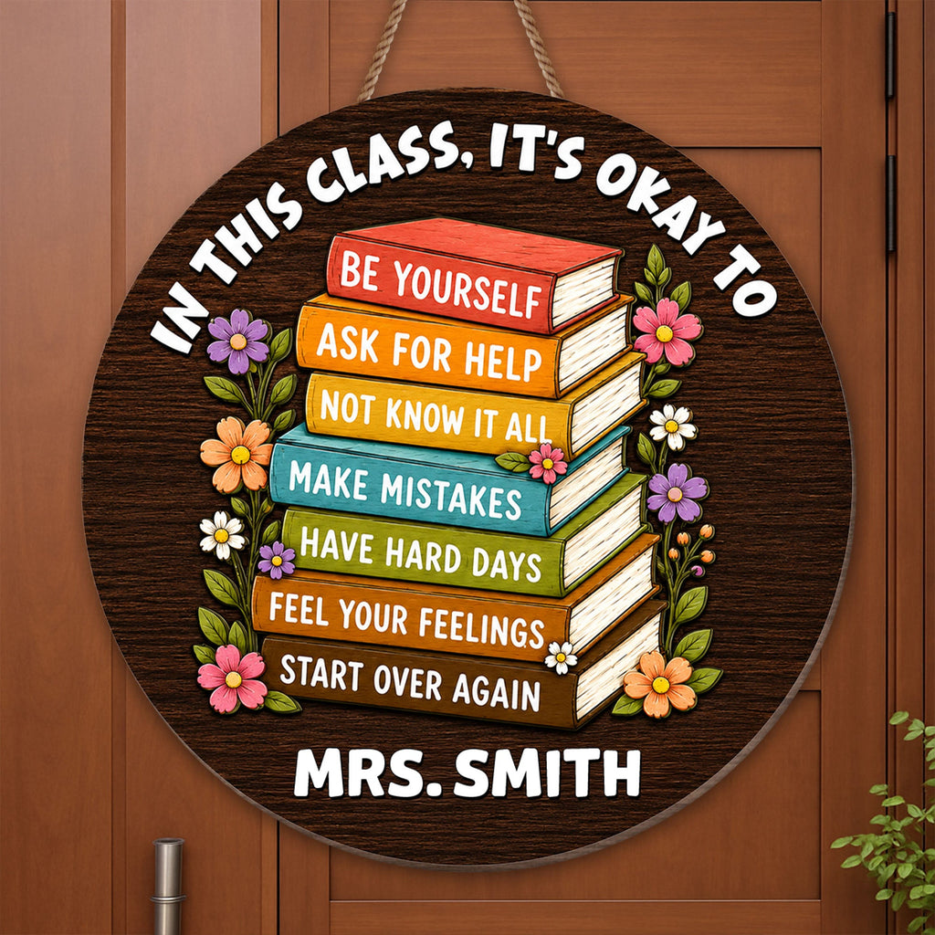 Personalized Wood Sign for Teachers Custom Shaped Gift Decor