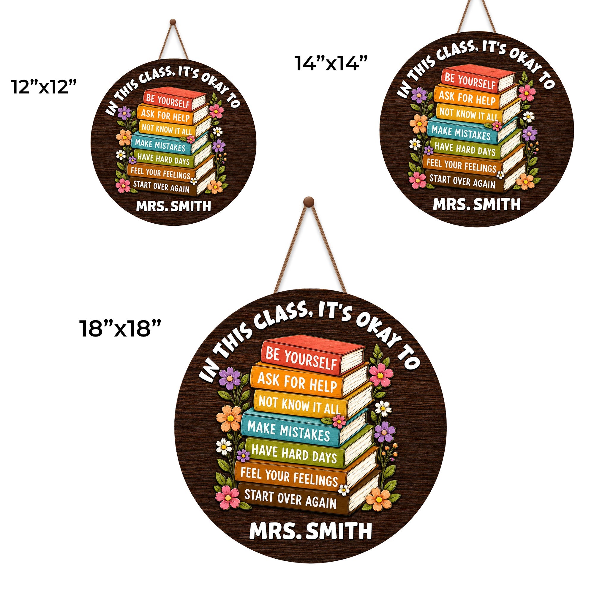 Personalized Wood Sign for Teachers Custom Shaped Gift Decor