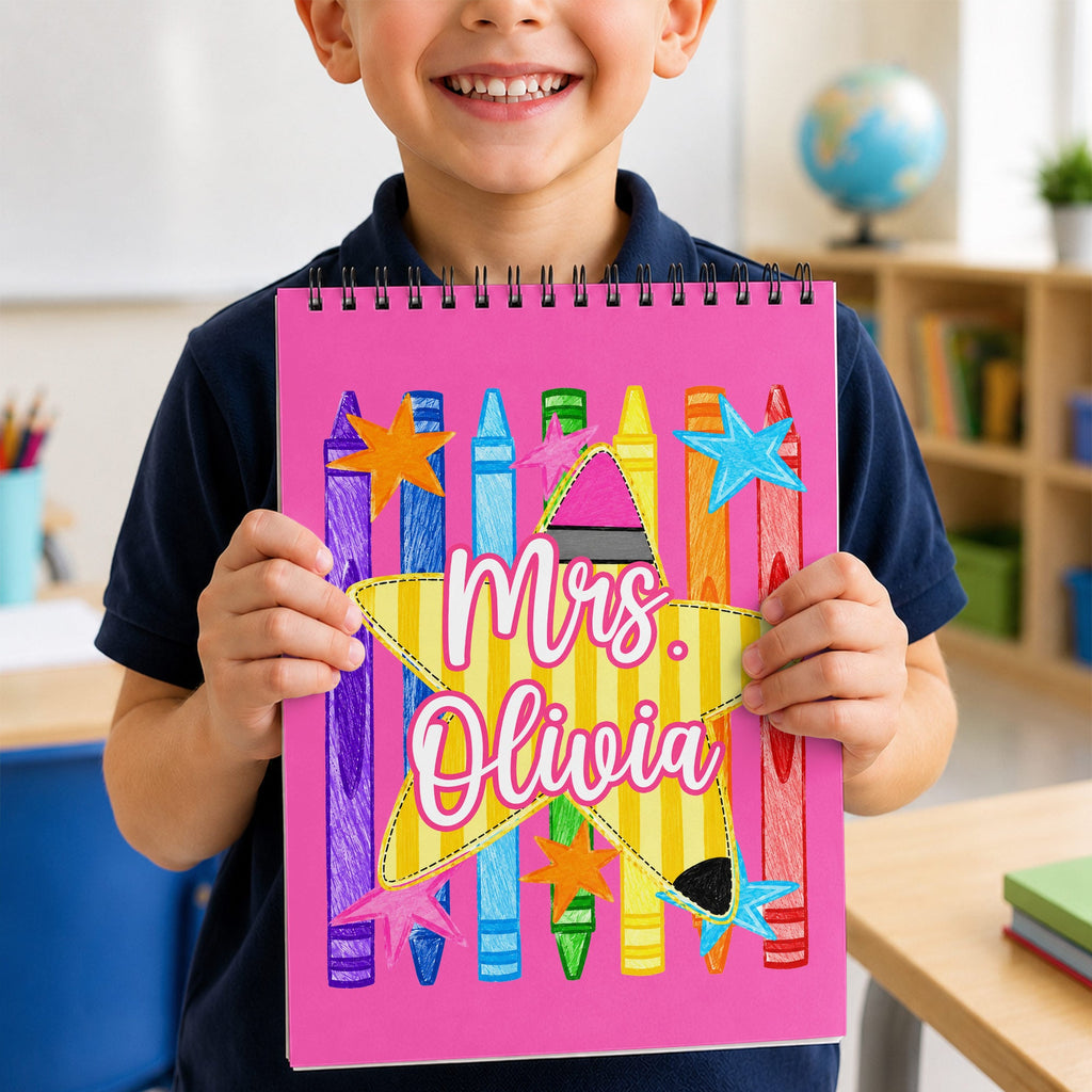 Personalized Sketch Book Custom Name Gift for Teachers