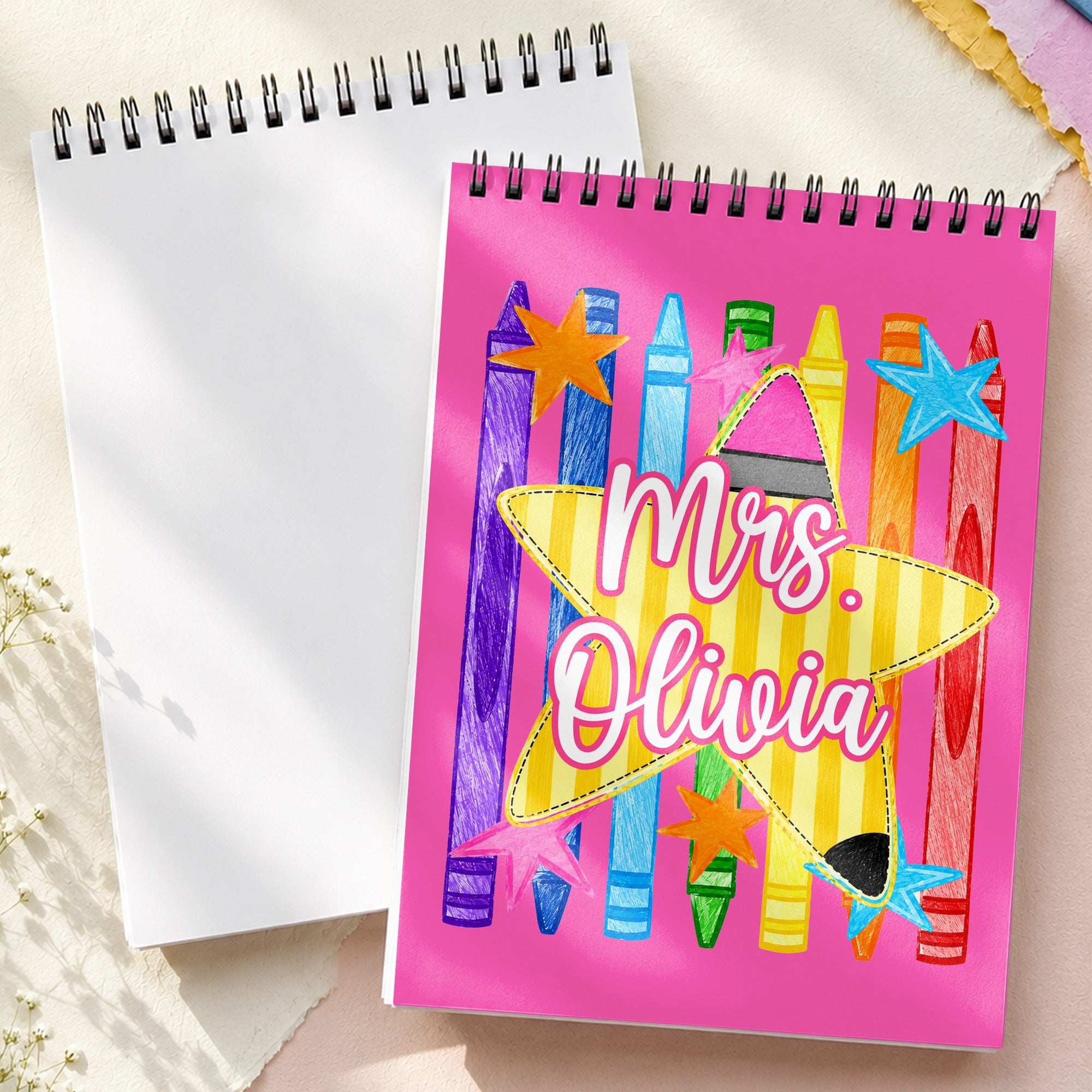 Personalized Sketch Book Custom Name Gift for Teachers