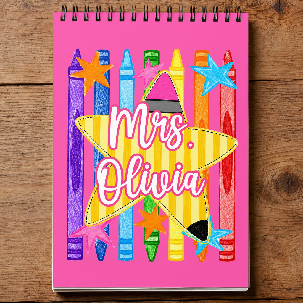 Personalized Sketch Book Custom Name Gift for Teachers