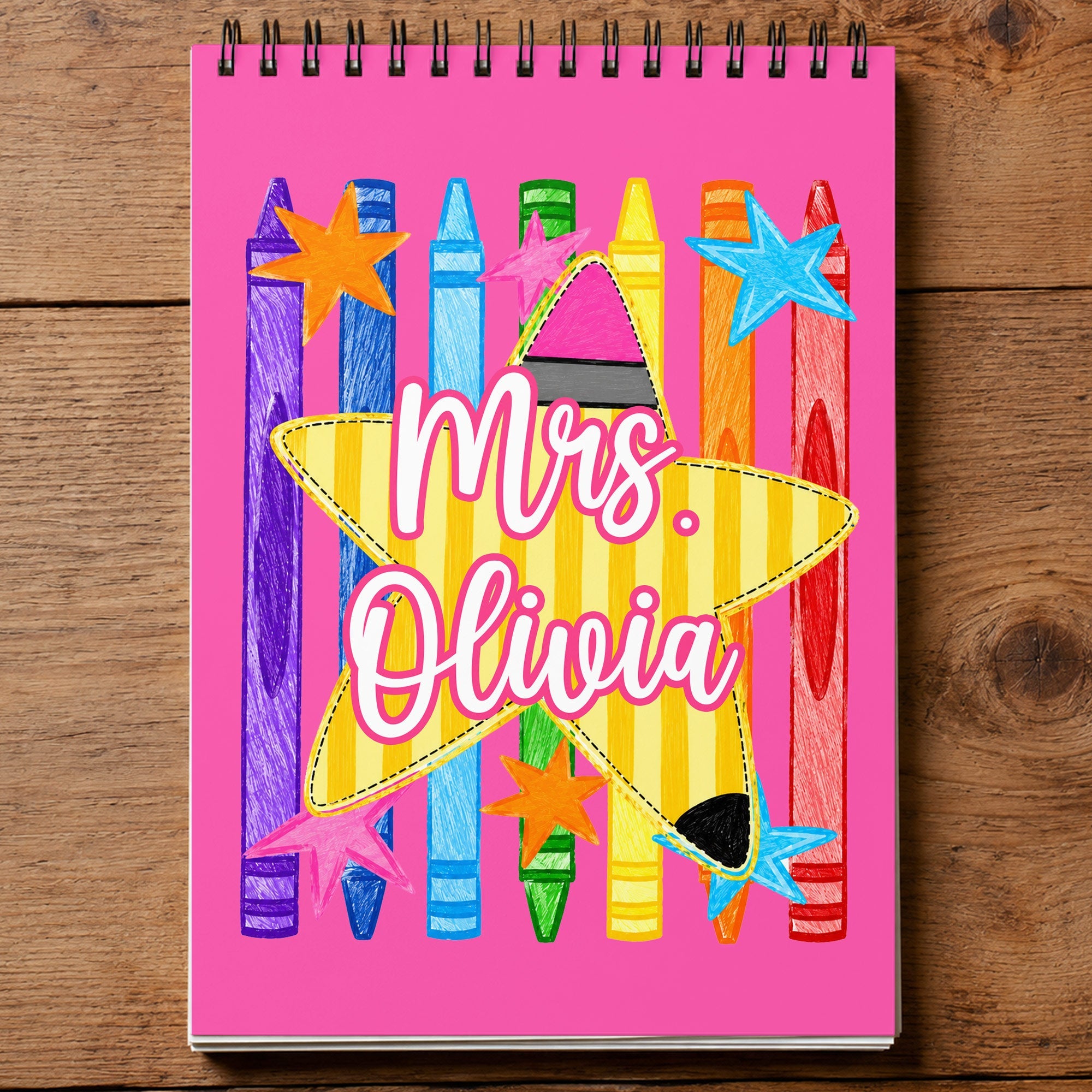 Personalized Sketch Book Custom Name Gift for Teachers