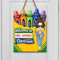Personalized Teacher Crayon Box Wood Sign Custom Name Gift