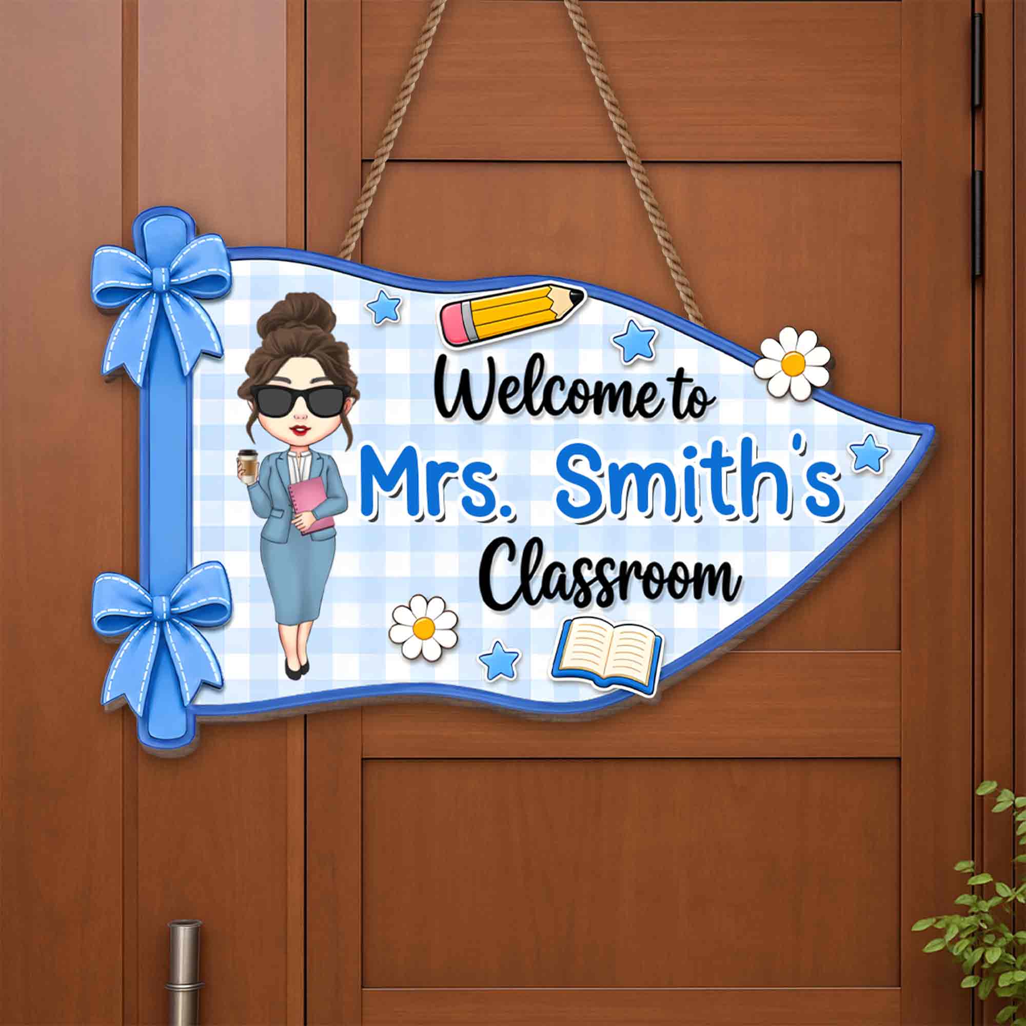 Personalized Welcome to My Classroom Wood Sign for Teacher