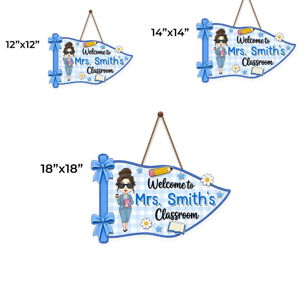 Personalized Welcome to My Classroom Wood Sign for Teacher