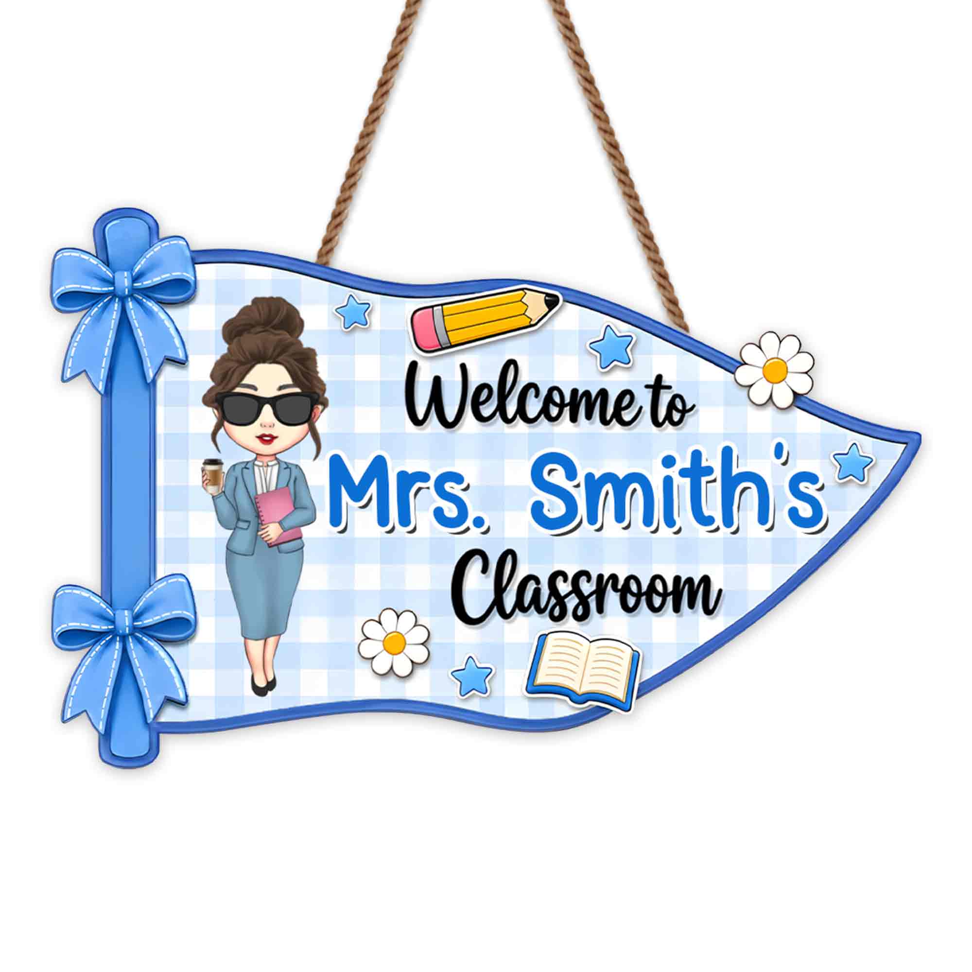 Personalized Welcome to My Classroom Wood Sign for Teacher