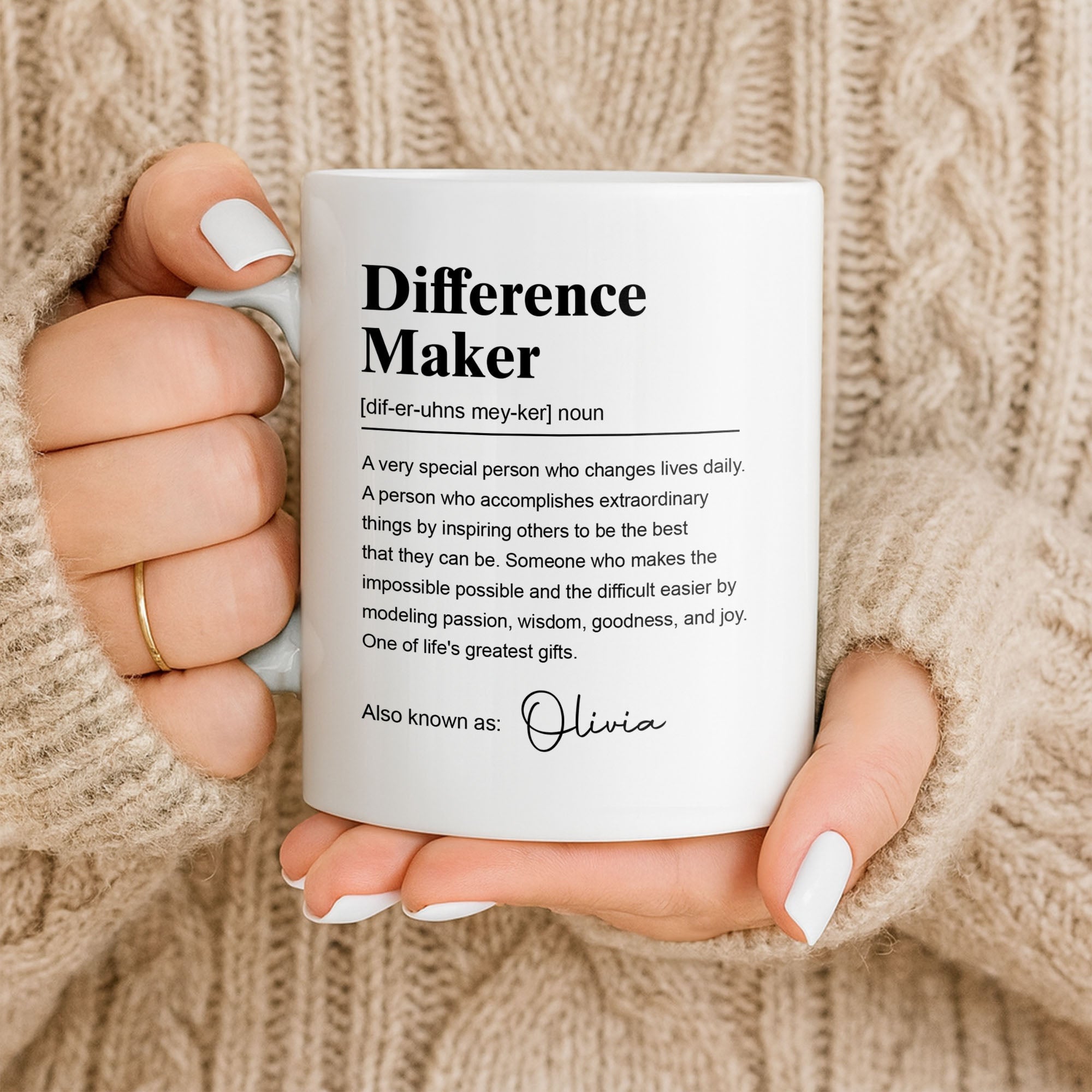 Personalized Teacher Coffee Mug Custom Definition Gift for Mentor Edge-to-edge Mug GradoCreations