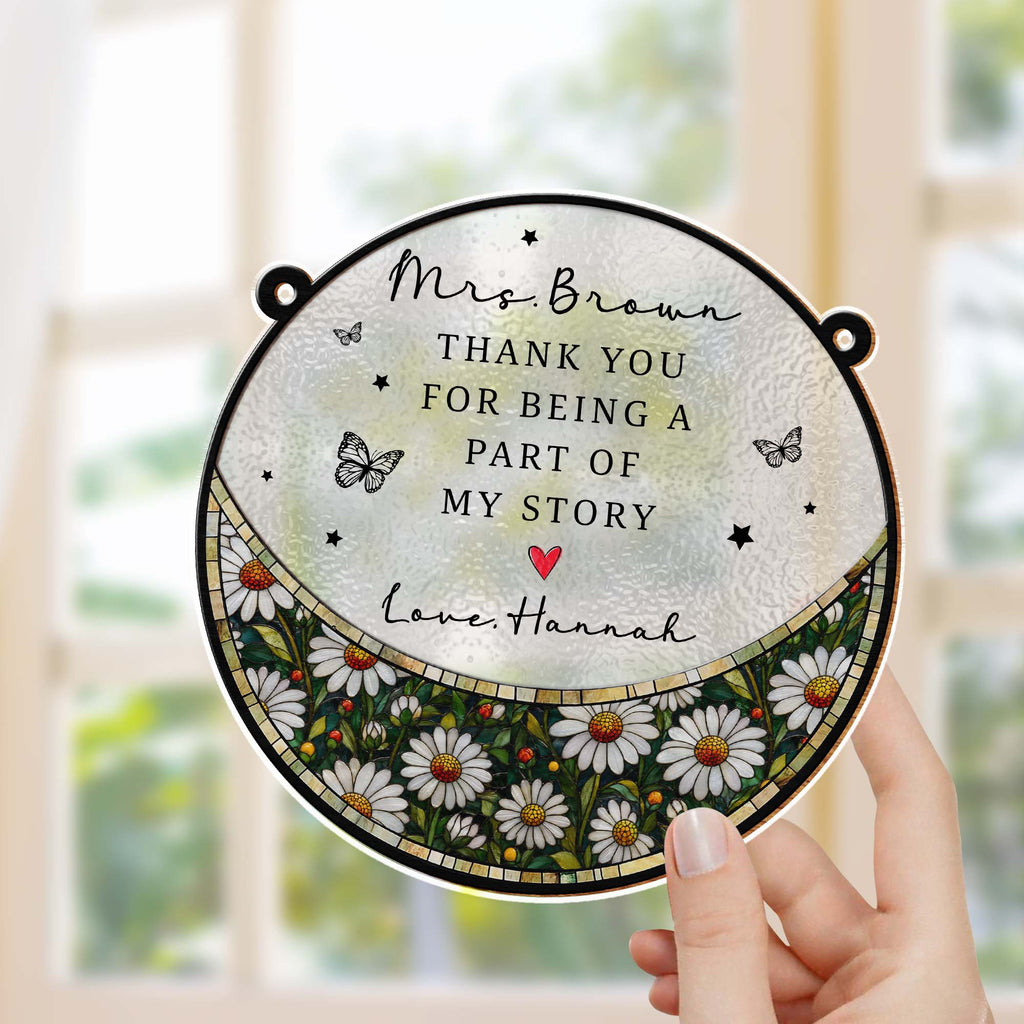 Personalized Stained Glass Suncatcher Custom Teacher Gift