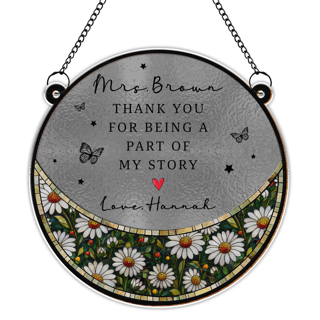 Personalized Stained Glass Suncatcher Custom Teacher Gift