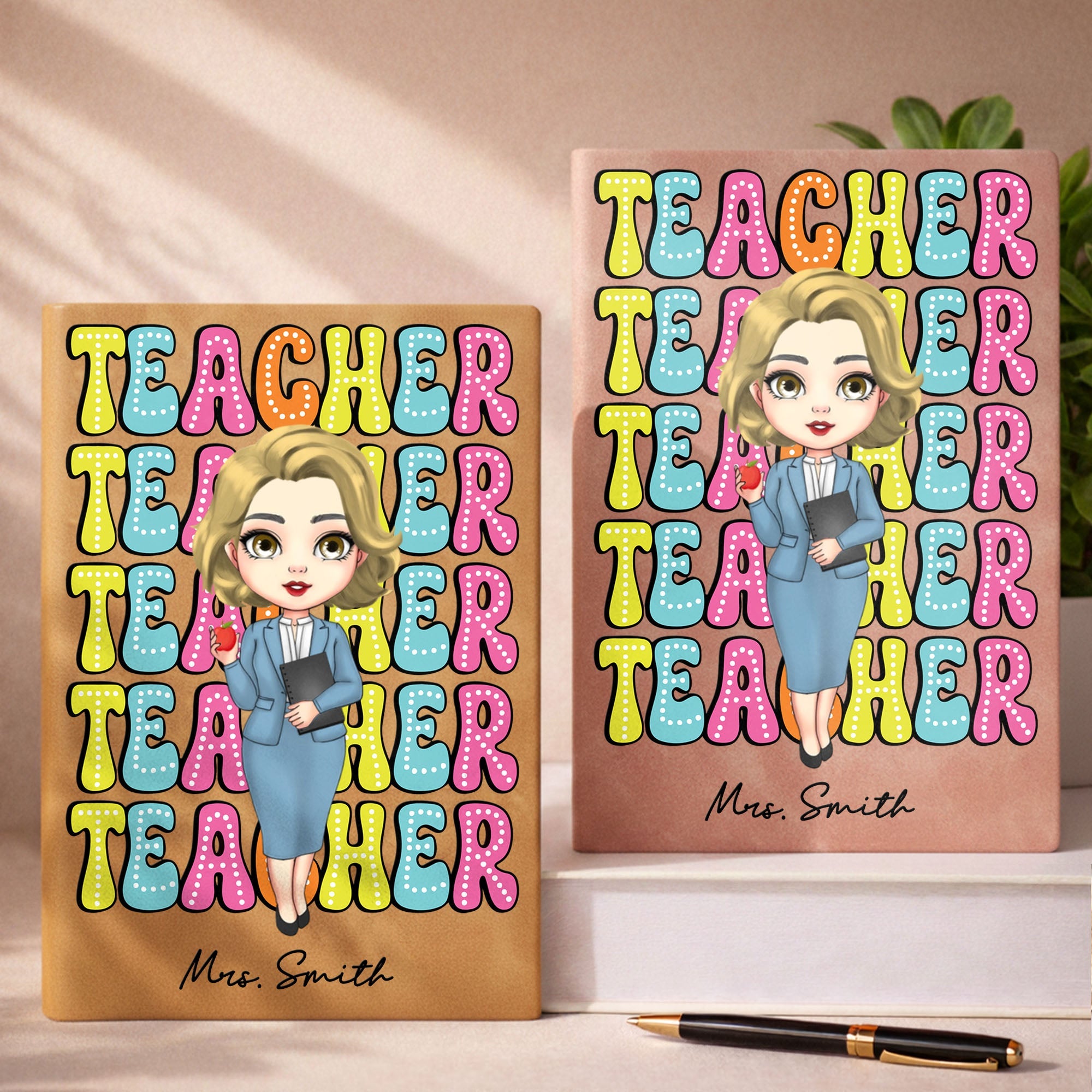 Personalized PU Leather Journal Custom Name Gift for Teachers Leather Journal GradoCreations