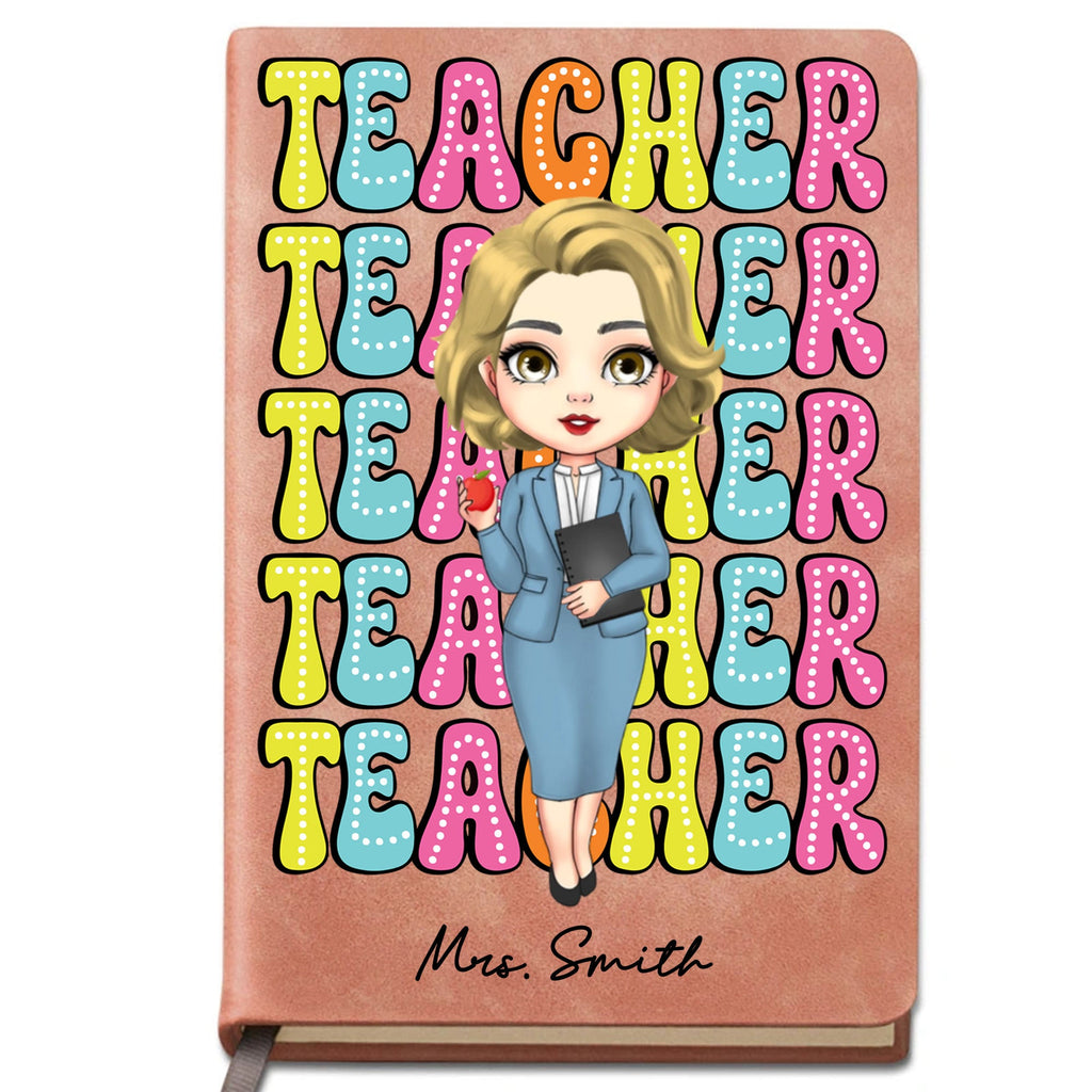 Personalized PU Leather Journal Custom Name Gift for Teachers Leather Journal GradoCreations