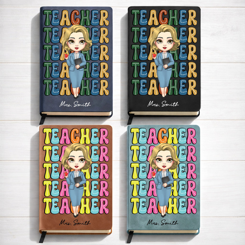 Personalized PU Leather Journal Custom Name Gift for Teachers Leather Journal GradoCreations