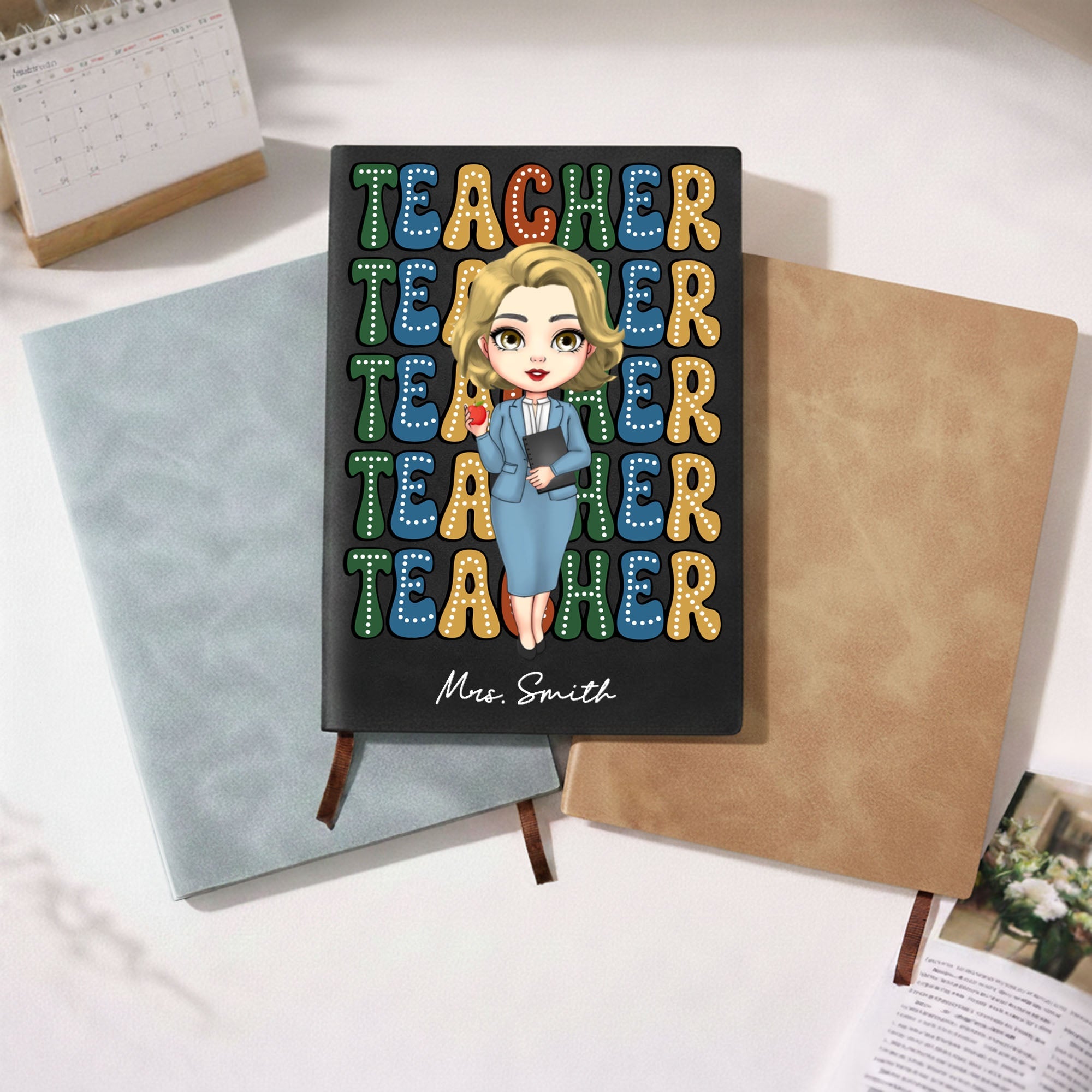 Personalized PU Leather Journal Custom Name Gift for Teachers Leather Journal GradoCreations