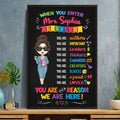 Personalized Teacher Classroom Vertical Poster Custom Name Gift