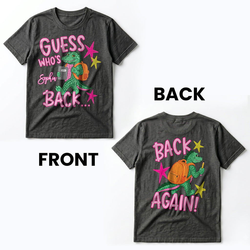 Personalized Alligator T-Shirt Custom Name Gift for Teacher T-Shirt Font and Back GradoCreations