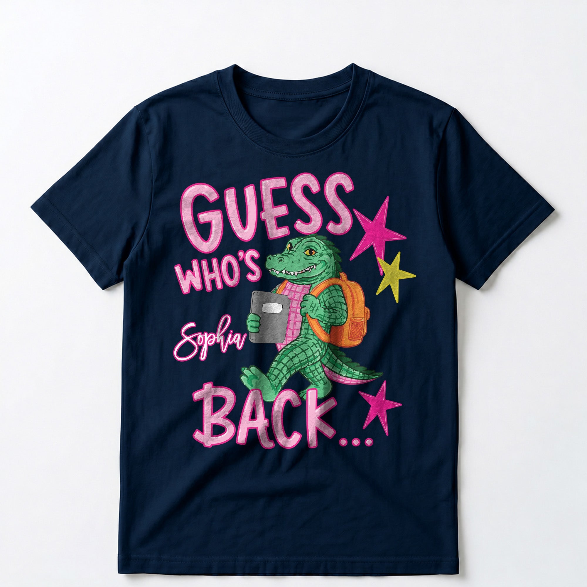 Personalized Alligator T-Shirt Custom Name Gift for Teacher T-Shirt Font and Back GradoCreations