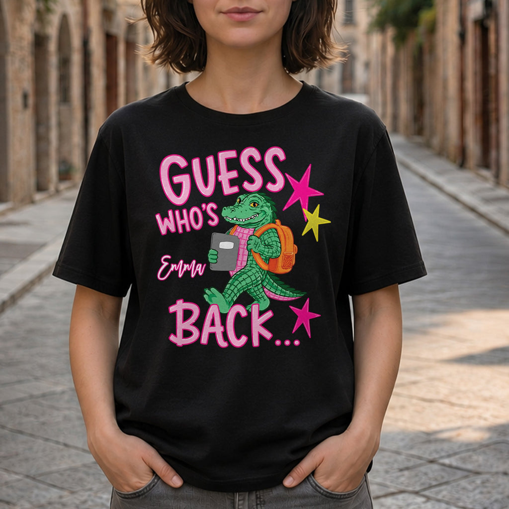Personalized Alligator T-Shirt Custom Name Gift for Teacher T-Shirt Font and Back GradoCreations