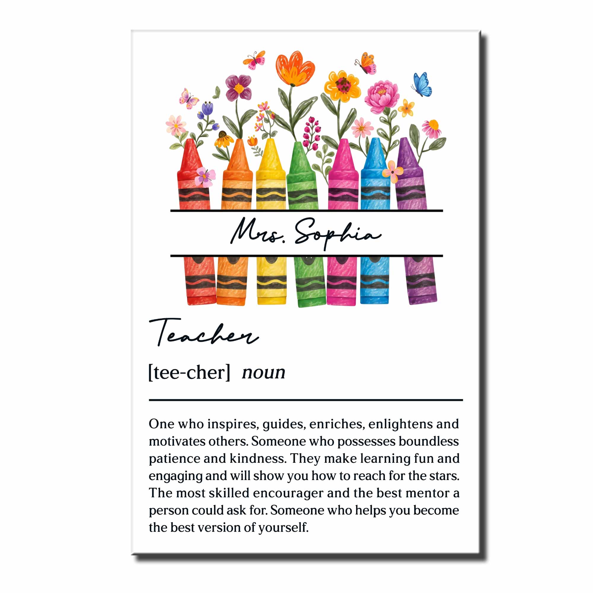 Personalized Teacher Definition Poster Custom Name Gift
