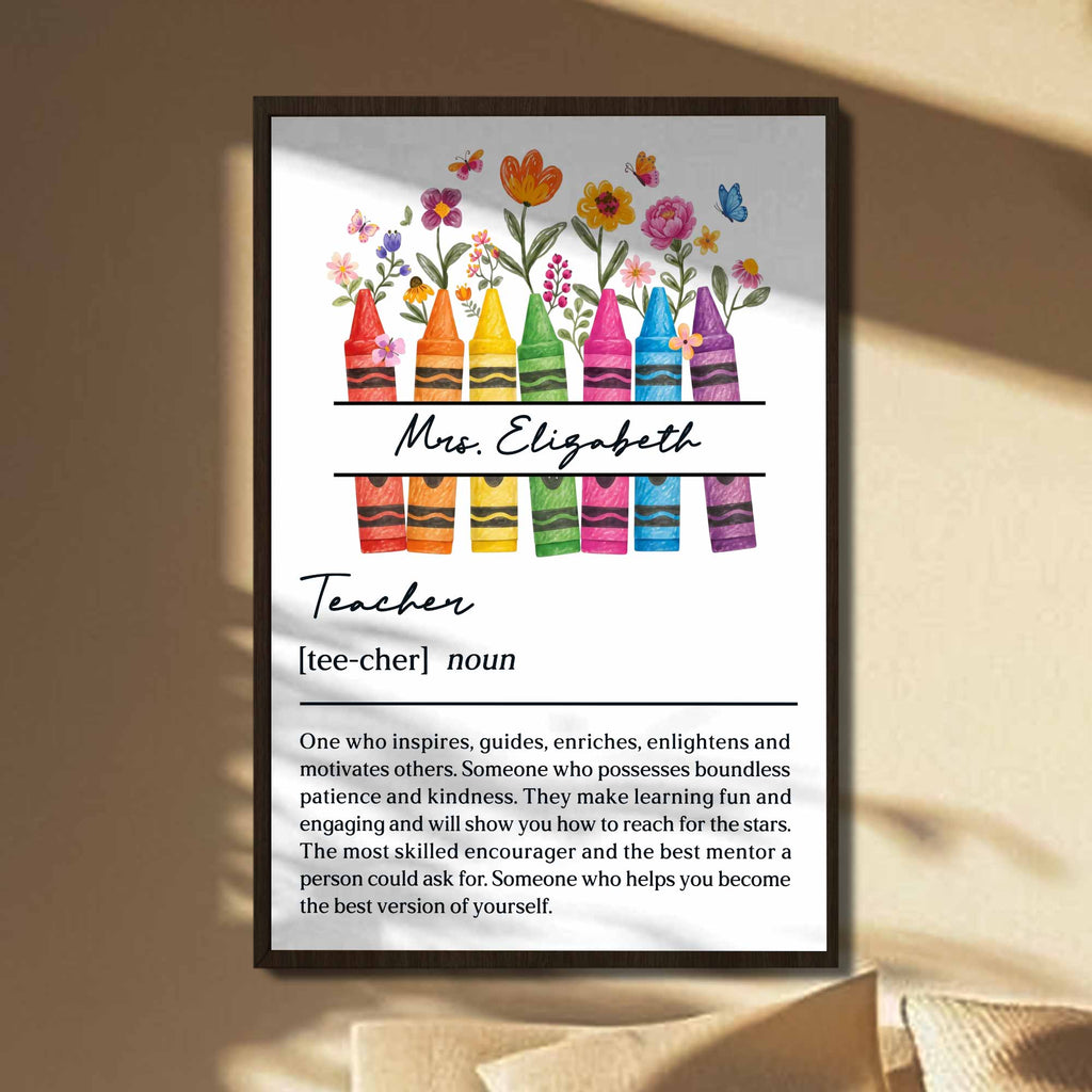 Personalized Teacher Definition Poster Custom Name Gift