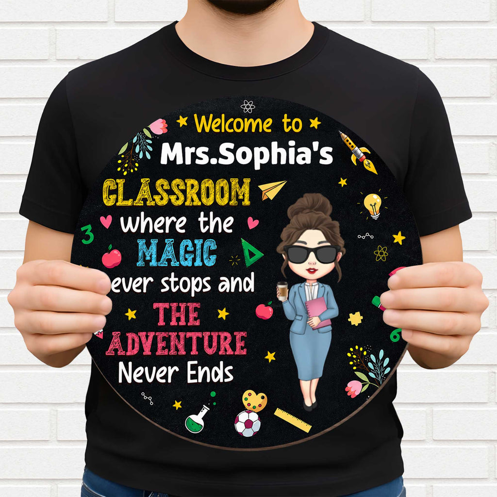 Personalized Classroom Wood Sign Custom Name Teacher Gift
