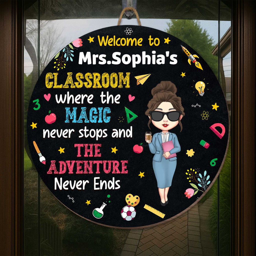 Personalized Classroom Wood Sign Custom Name Teacher Gift
