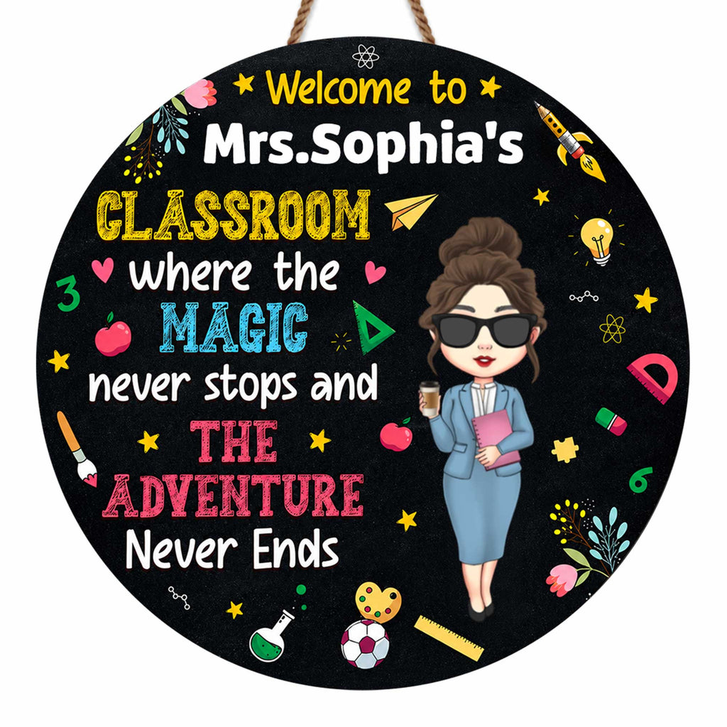 Personalized Classroom Wood Sign Custom Name Teacher Gift