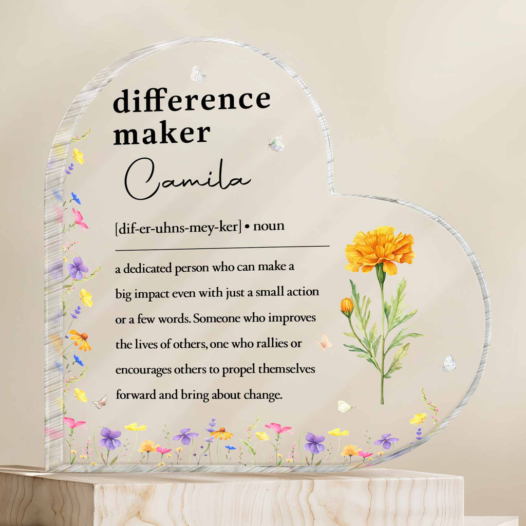 Personalized Heart Shaped Acrylic Plaque Custom Name Gift for Teacher Acrylic Plaque GradoCreations