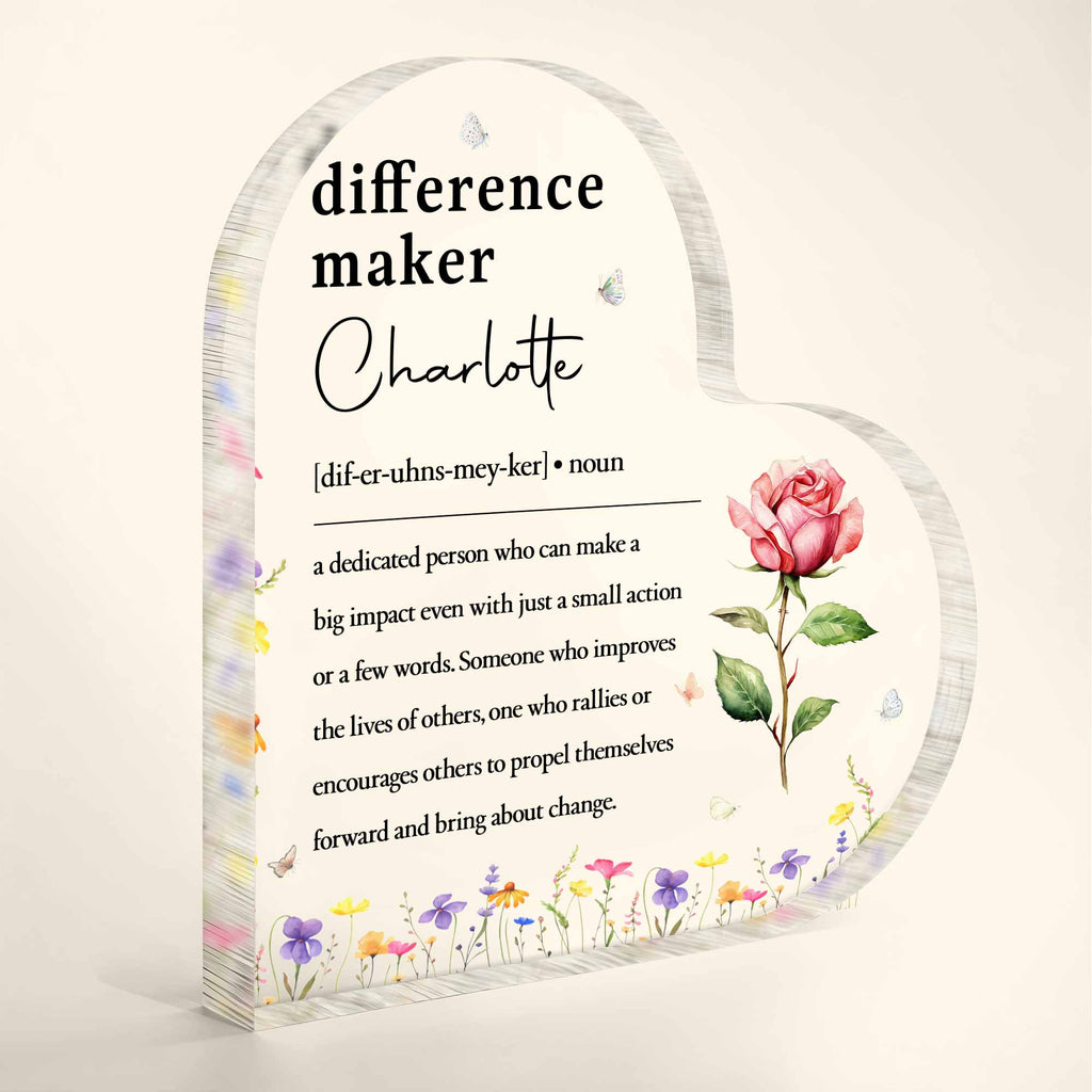 Personalized Heart Shaped Acrylic Plaque Custom Name Gift for Teacher Acrylic Plaque GradoCreations