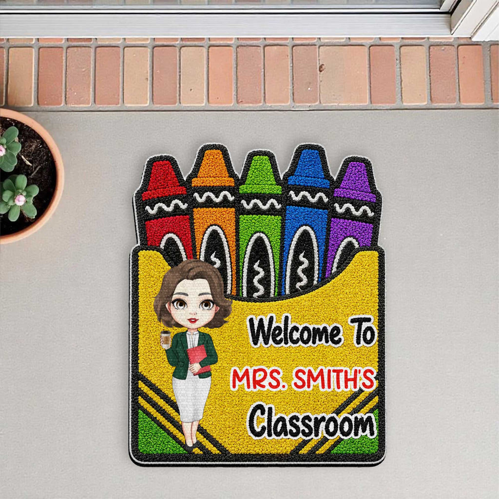 Personalized Crayon Box Doormat Custom Teacher Gift Doormat GradoCreations