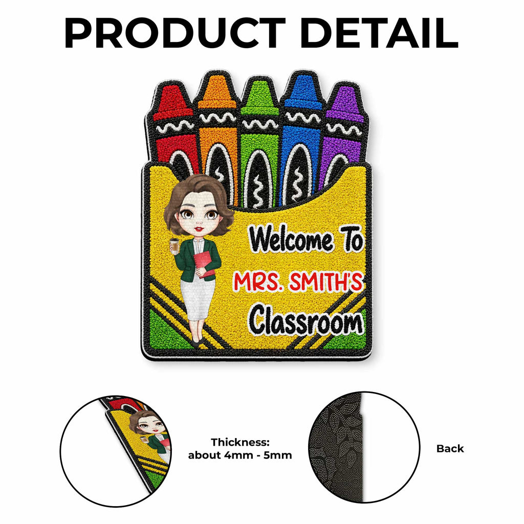 Personalized Crayon Box Doormat Custom Teacher Gift Doormat GradoCreations