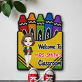 Personalized Crayon Box Doormat Custom Teacher Gift Doormat GradoCreations