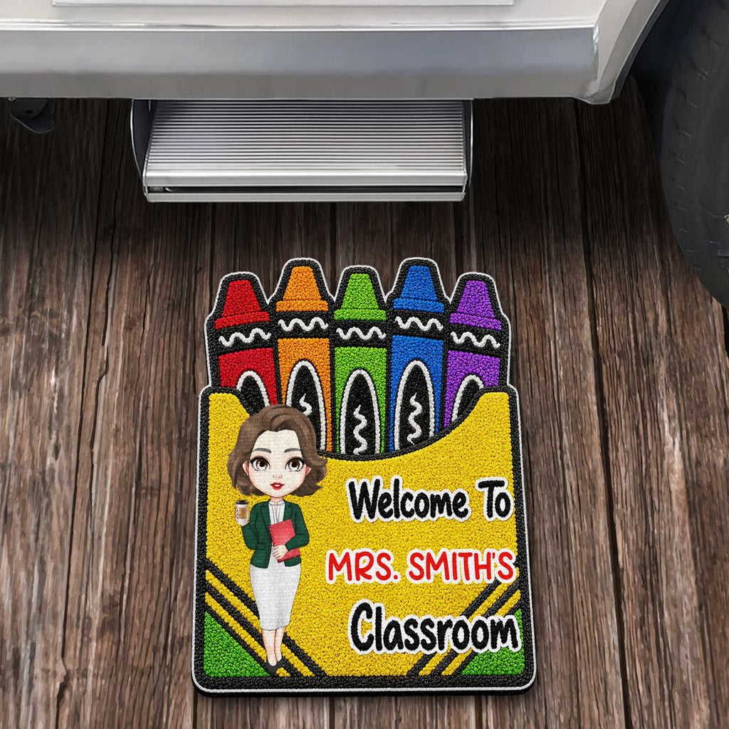 Personalized Crayon Box Doormat Custom Teacher Gift Doormat GradoCreations