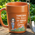 Personalized Plant Pot Mug Thank You Gift for Teacher Plant Pot Ceramic Mug GradoCreations
