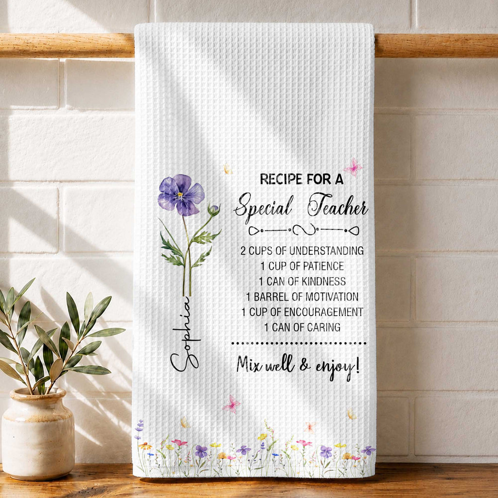 Personalized Teacher Kitchen Towel Custom Name Gift Idea Kitchen Towel GradoCreations
