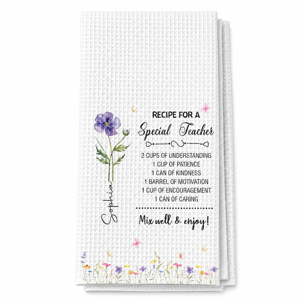 Personalized Teacher Kitchen Towel Custom Name Gift Idea Kitchen Towel GradoCreations