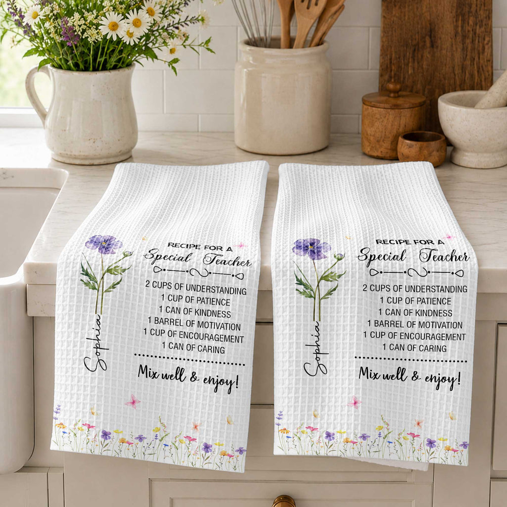 Personalized Teacher Kitchen Towel Custom Name Gift Idea Kitchen Towel GradoCreations