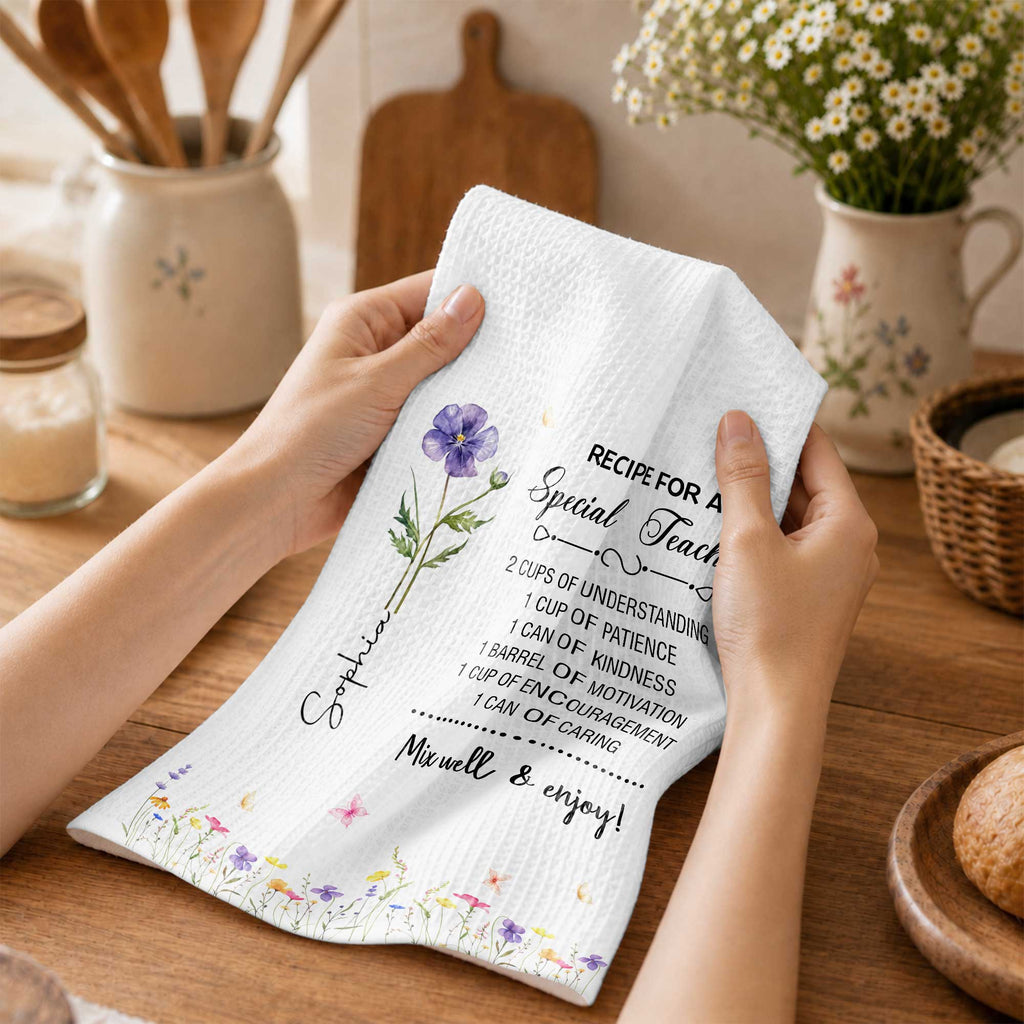 Personalized Teacher Kitchen Towel Custom Name Gift Idea Kitchen Towel GradoCreations