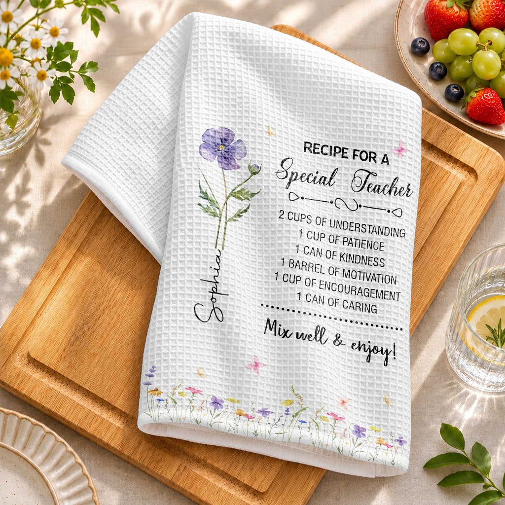 Personalized Teacher Kitchen Towel Custom Name Gift Idea Kitchen Towel GradoCreations