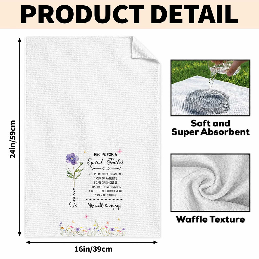 Personalized Teacher Kitchen Towel Custom Name Gift Idea Kitchen Towel GradoCreations